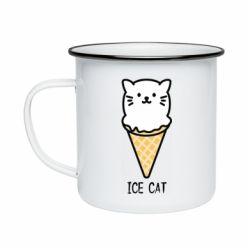 Кружка эмалированная Ice Cat - PrintSalon