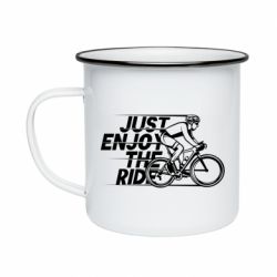 Кружка емальована Just enjoy the ride