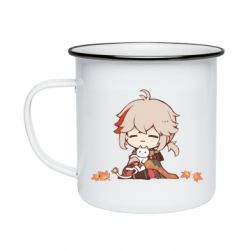 Кружка емальована Кадзуха з котом - PrintSalon