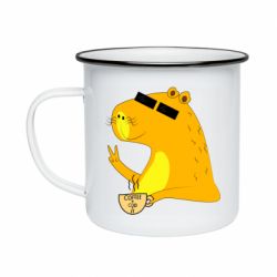Кружка эмалированная Капибара Программист - PrintSalon