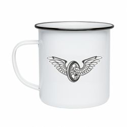 Кружка эмалированная Колесо и крылья - PrintSalon