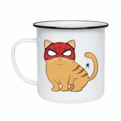 Кружка эмалированная Кот паук - PrintSalon