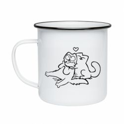 Кружка эмалированная Кот Саймона Любовь - PrintSalon