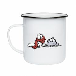 Кружка эмалированная Кот Саймона Зима - PrintSalon