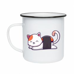 Кружка эмалированная Котик-суши - PrintSalon