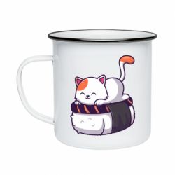 Кружка эмалированная Котик. Суши-кровать - PrintSalon