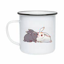 Кружка эмалированная Кролики Вэй и Лань - PrintSalon