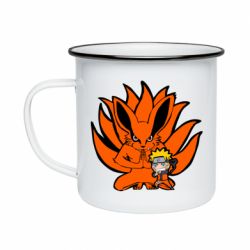 Кружка эмалированная Kurama And Naruto - PrintSalon