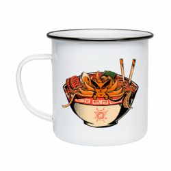Кружка эмалированная Kurama in ramen - PrintSalon