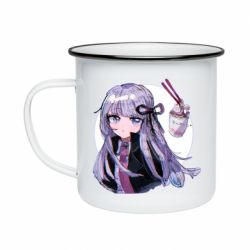 Кружка эмалированная Kyoko Kirigiri glitch art - PrintSalon