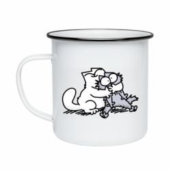 Кружка емальована Любов котів - PrintSalon