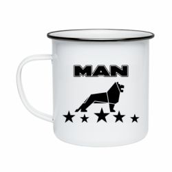Кружка эмалированная Man lion and stars - PrintSalon