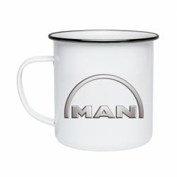 Кружка эмалированная Man metallic logo - PrintSalon
