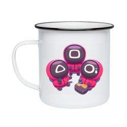 Кружка эмалированная Милые солдаты из игры в кальмара - PrintSalon
