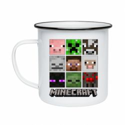 Кружка емальована Minecraft character heads - PrintSalon