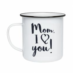 Кружка эмалированная Mom, I love you - PrintSalon