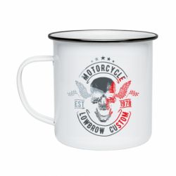 Кружка эмалированная Moto skull - PrintSalon