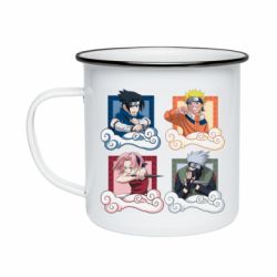 Кружка эмалированная Naruto team 7 in action - PrintSalon