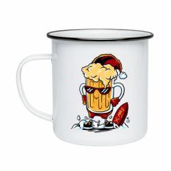 Кружка эмалированная New Year's beer - PrintSalon