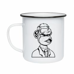 Кружка эмалированная Обезьяна в виртуальных очках - PrintSalon