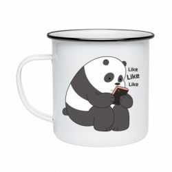 Кружка эмалированная Панда лайк - PrintSalon