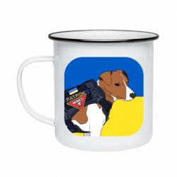 Кружка эмалированная Патрон на фоне флага - PrintSalon