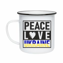 Кружка эмалированная PEACE LOVE UKRAINE - PrintSalon