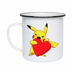 Кружка эмалированная Pikachu Heart - PrintSalon