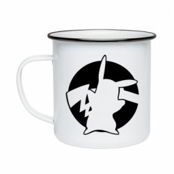 Кружка эмалированная Pikachu silhouette - PrintSalon