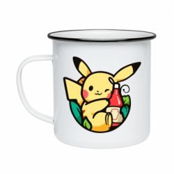 Кружка эмалированная Pikachu with ketchup - PrintSalon