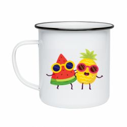 Кружка эмалированная Pineapple with watermelon - PrintSalon