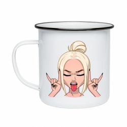 Кружка эмалированная Punk Girl - PrintSalon