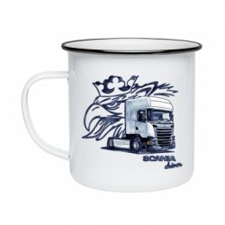 Кружка эмалированная Scania watercolor art - PrintSalon