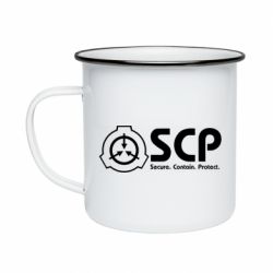 Кружка емальована SCP logo text - PrintSalon