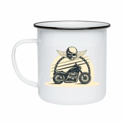 Кружка эмалированная Skull and Bike - PrintSalon