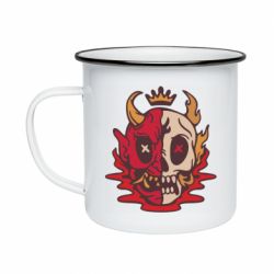 Кружка эмалированная Skull face - PrintSalon