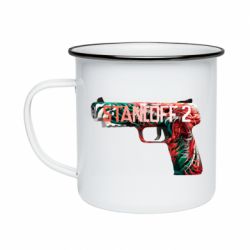 Кружка эмалированная Standoff pistol