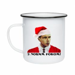 Кружка эмалированная Степан Бандера санта - PrintSalon
