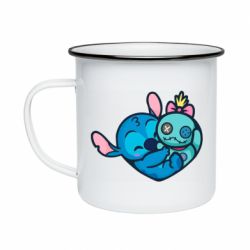 Кружка эмалированная Стич с куклой - PrintSalon