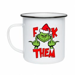 Кружка эмалированная The grinch f*ck them - PrintSalon
