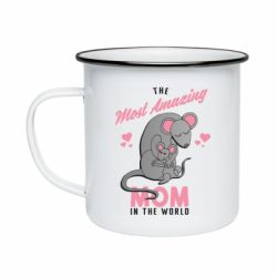 Кружка эмалированная The Most amazing mom in the world - PrintSalon