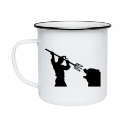 Кружка эмалированная Тризубом по морде - PrintSalon