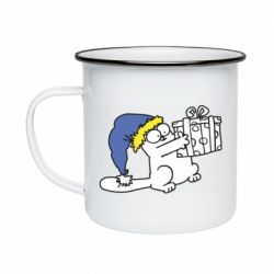 Кружка эмалированная Украинский кот саймона с подарком - PrintSalon