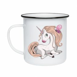 Кружка эмалированная Unicorn with bow tie - PrintSalon