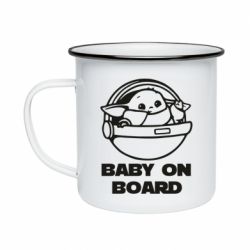 Кружка эмалированная Вaby on board - PrintSalon