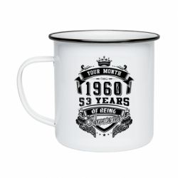 Кружка эмалированная Ваш месяц, год рождения (на английском)