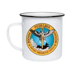 Кружка эмалированная Военная разведка Украина, сова - PrintSalon