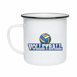 Кружка эмалированная Volleyball text and ball - PrintSalon