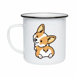 Кружка эмалированная Winking Corgi - PrintSalon