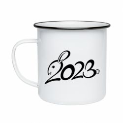 Кружка эмалированная Заяц 2023 - PrintSalon